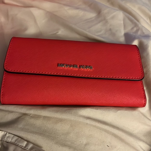 Red Michael Kors, purse, and wallet - Picture 5 of 6